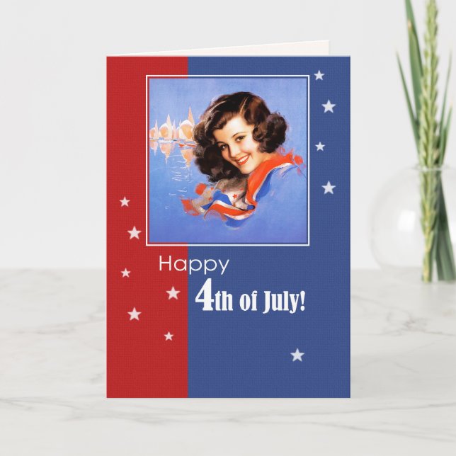 Carte Joyeux 4 juillet. Armoire rétro (Devant)