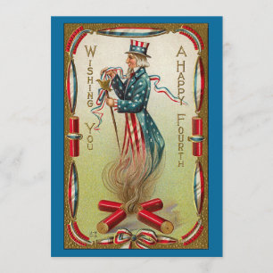 Carte Joyeux 4 juillet ! Art vintage