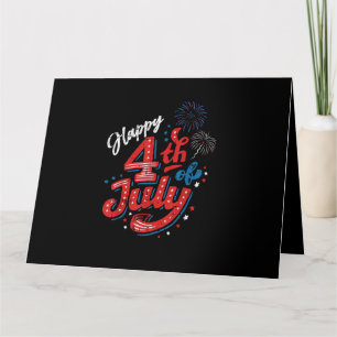 Carte Joyeux 4 juillet Cool Jour de l'Indépendance Patri