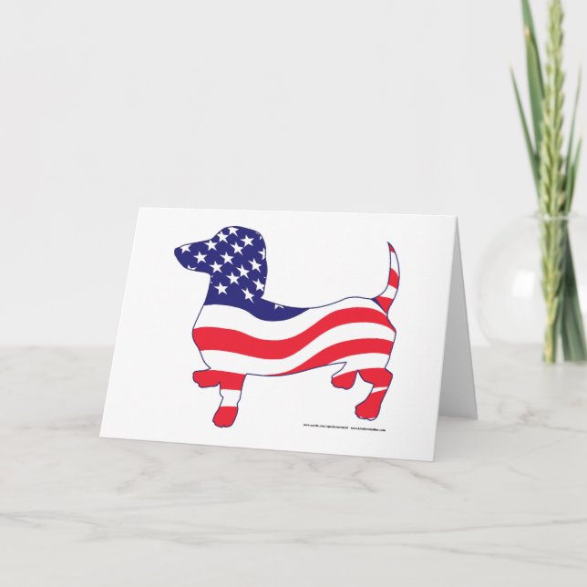 Carte Joyeux 4 juillet Dachshund (Devant)