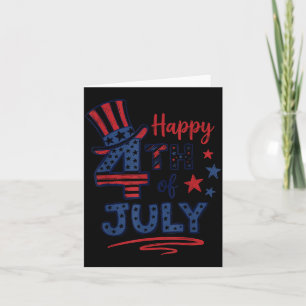 Carte Joyeux 4 juillet Drapeau américain patriotique 4 j
