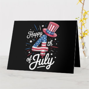 Carte Joyeux 4 juillet Drapeau américain patriotique Éta
