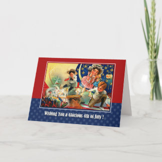 Carte Joyeux 4 juillet. Enfants vintages