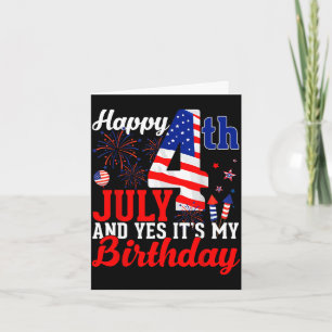 Carte Joyeux 4 juillet et anniversaire jour de l'indépen