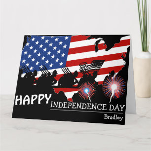 Carte Joyeux 4 juillet fête de l'Indépendance