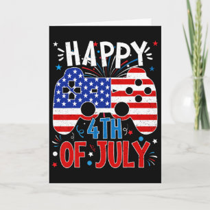 Carte Joyeux 4 juillet jeu patriotique drapeau américain