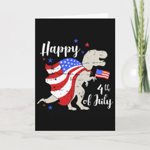Carte Joyeux 4 juillet Jour de l'Indépendance avec T-rex