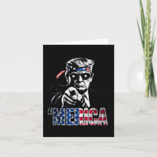 Carte Joyeux 4 juillet merica Trump Drapeau Américain Et