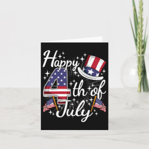 Carte Joyeux 4 juillet patriotique américain Drapeau hom