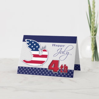 Carte Joyeux 4 juillet. Patriotique de Peace Dove