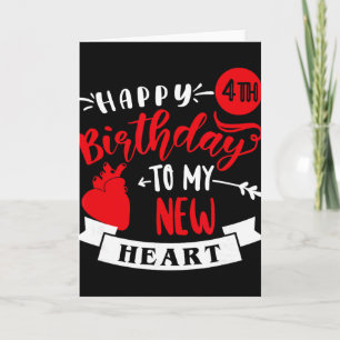 Carte Joyeux 4e anniversaire à mon nouveau cœur, anniver