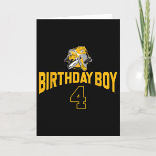 Carte Joyeux 4e anniversaire garçon ours hockey hockey s