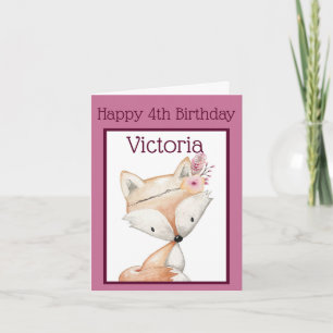 Carte Joyeux (4e anniversaire) - Renard tribal