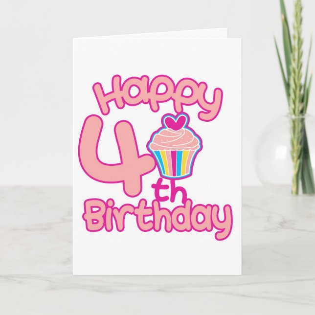Carte Joyeux 4ème anniversaire ! (Devant)