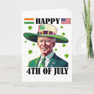 Carte Joyeux 4ème de Pâques Drôle Joe Biden St Patricks