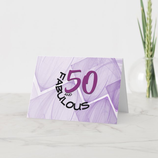 Carte Joyeux 50 et Fabuleux Anniversaire Typographie (Devant)