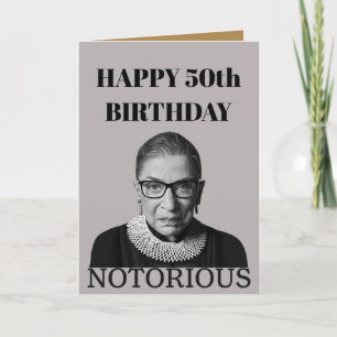Carte Joyeux 50e anniversaire à Ruth Bader Ginsburg