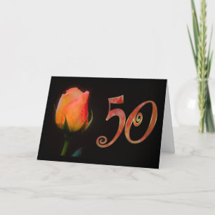 Carte Joyeux 50e anniversaire cinquante 50 50e rose
