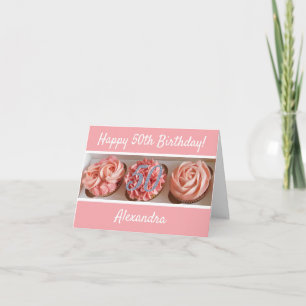 Carte Joyeux 50e Anniversaire Cupcake
