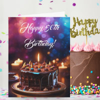 Joyeux 50e Anniversaire Gâteau au Chocolat Coloré