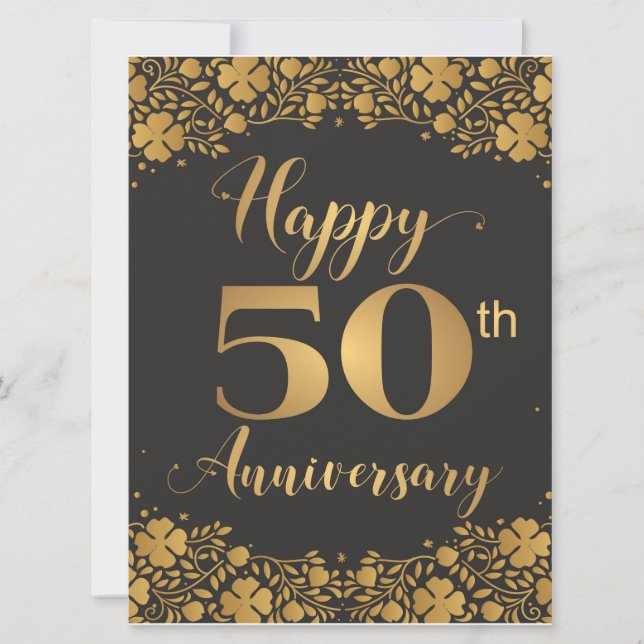 Carte Joyeux 50e anniversaire Jublilee Mariage d'or (Devant)