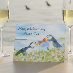 Carte Joyeux 50e Anniversaire Maman & Papa Macareux