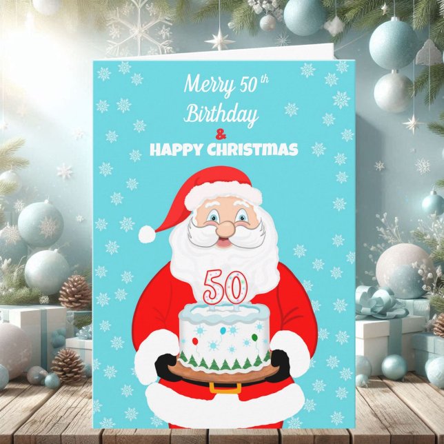Carte Joyeux 50e anniversaire Noël Santa  (Créateur téléchargé)