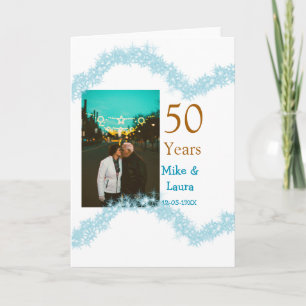 Carte Joyeux 50e anniversaire nom couple date mariage