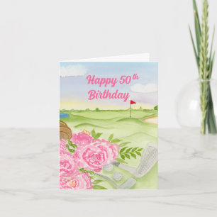 Carte Joyeux 50e Anniversaire Pivoines Sur Parcours De G
