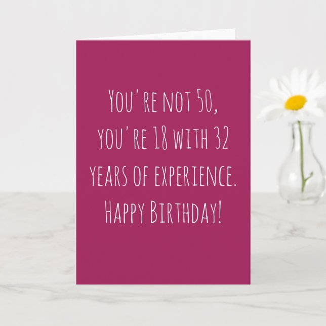 Carte Joyeux 50e Anniversaire Texte (Petite plante)