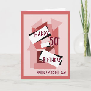Carte Joyeux 50ème anniversaire vous souhaitant une merv