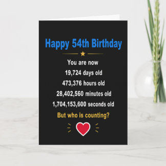 Carte Joyeux 54e anniversaire Cadeaux drôles pour étape