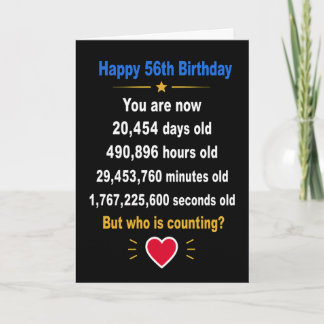 Carte Joyeux 56e anniversaire Cadeaux drôles pour étape
