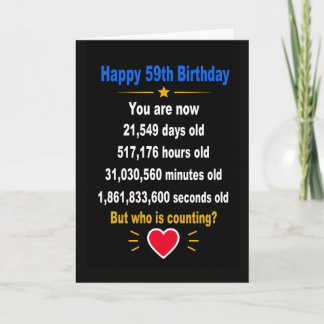Carte Joyeux 59e anniversaire Cadeaux drôles pour étape