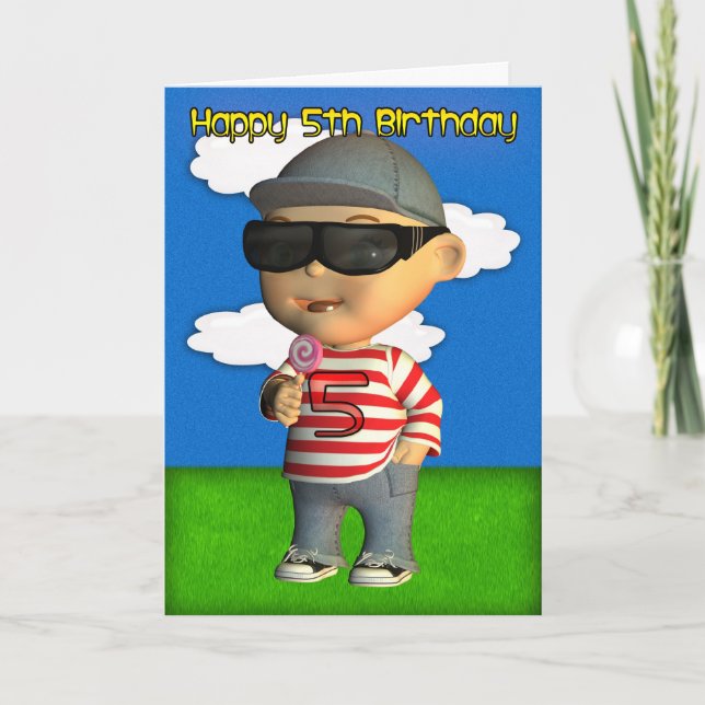 Carte Joyeux 5e anniversaire (Devant)