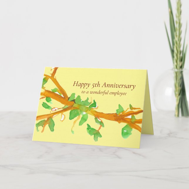 Carte Joyeux 5e anniversaire de l'entreprise des employé (Devant)