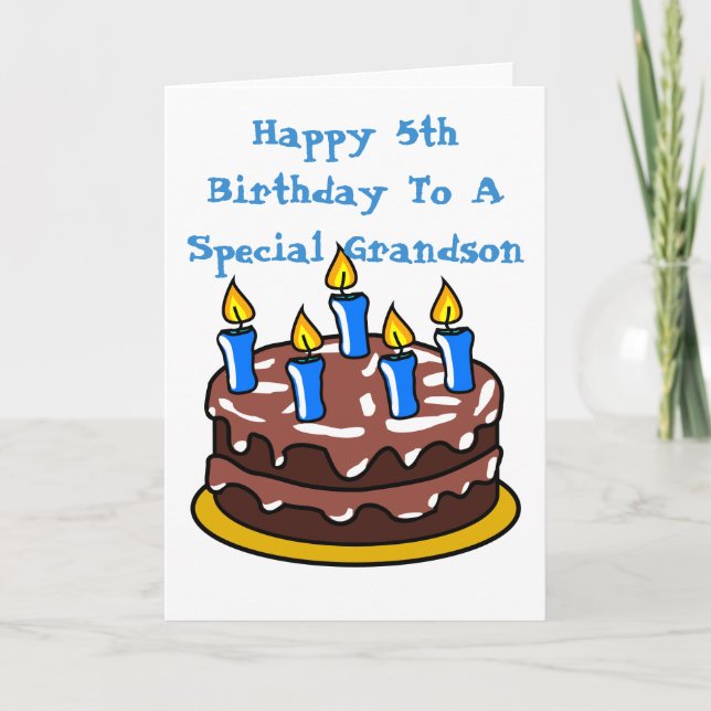 Carte Joyeux 5ème Anniversaire à un Petit-Fils Spécial G (Devant)