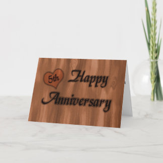 Carte Joyeux 5ème anniversaire de mariage