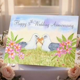 Carte Joyeux 5ème anniversaire de mariage Albatros de La