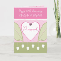 Joyeux 60e anniversaire ajouter des noms rose vert