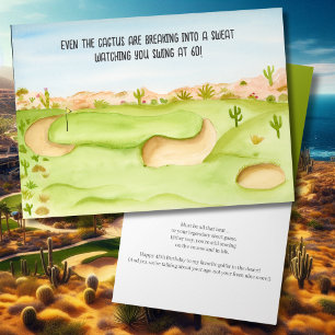 Carte Joyeux 60e anniversaire Desert Golf Course Aquarel