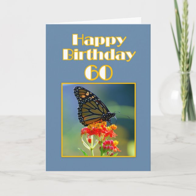 Carte Joyeux 60e anniversaire Monarch Butterfly (Devant)