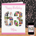 Carte Joyeux 63e anniversaire Maman 63 Numéro Photo Coll<br><div class="desc">Dites Happy 63rd Birthday Maman avec une carte d'anniversaire unique et votre propre collage photo personnalisé. Cette carte d'anniversaire pour maman a une typographie de script féminine en rose et simplement le style afin de se concentrer sur vos photos dans le numéro 63. Le modèle est configuré pour vous pour...</div>