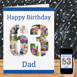 Carte Joyeux 63e anniversaire papa 63 Numéro Photo Colla<br><div class="desc">Dites Happy 63rd Birthday Dad (modifiable) avec une carte d'anniversaire unique et votre propre photo collage personnalisé. Cette carte d'anniversaire pour papa a une typographie moderne en bleu et un style simple afin de se concentrer sur vos photos dans le numéro 63. Le modèle est configuré pour vous pour éditer...</div>