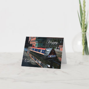 Carte Joyeux 63ème anniversaire bateau de canal