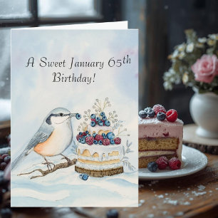 Carte Joyeux 65e anniversaire Sittelle
