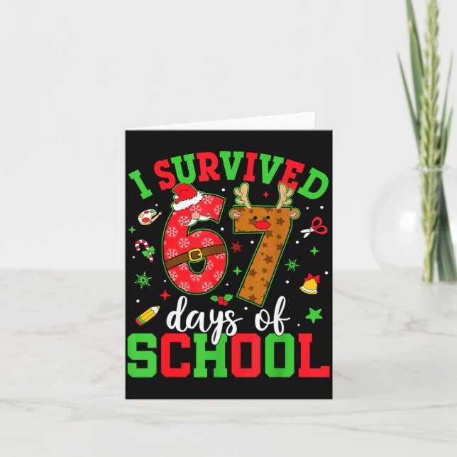 Carte Joyeux 67e jour d'école drôle de Noël 67 Meme S (Devant)