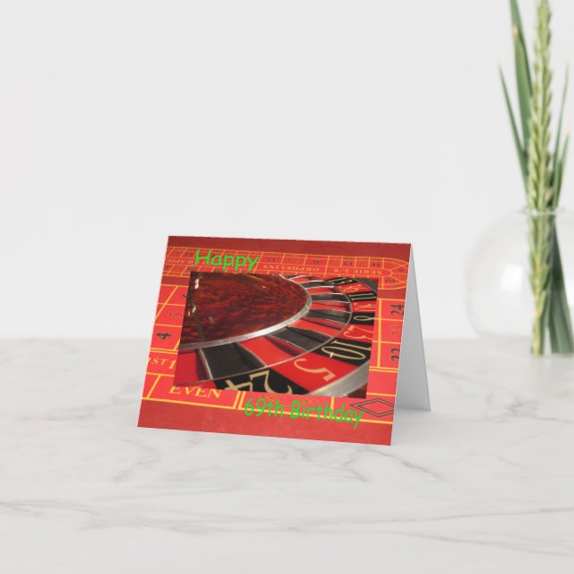 Carte Joyeux 69e Anniversaire Roulette (Devant)