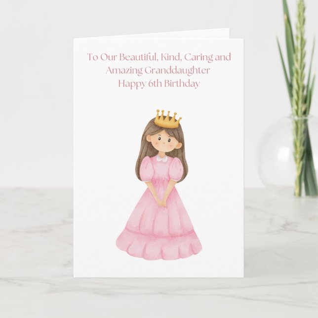 Carte Joyeux 6e anniversaire à notre petite-fille (Devant)