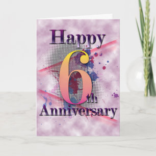 Carte Joyeux 6e anniversaire (carte anniversaire)